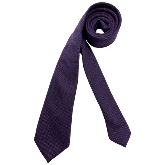 HUDSON ROOM Solid Purple Silk Blend LUXURY Tie ITALY - Picture 1 of 4